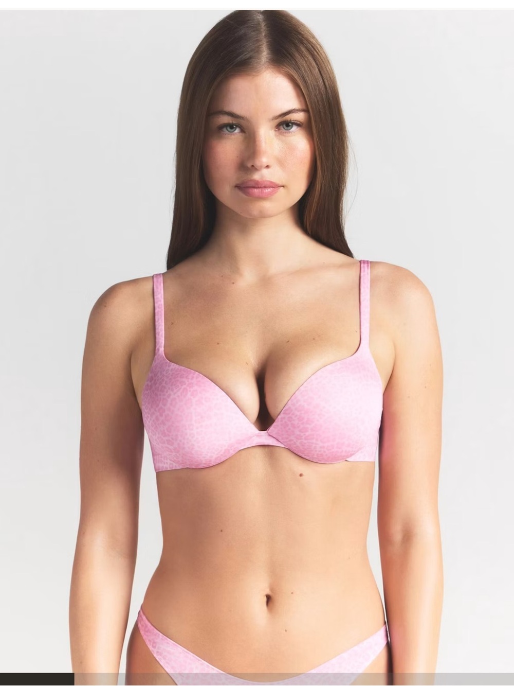 SKIMS ULTIMATE
TEARDROP PUSH-UP BRA-Bubblegum leopard print